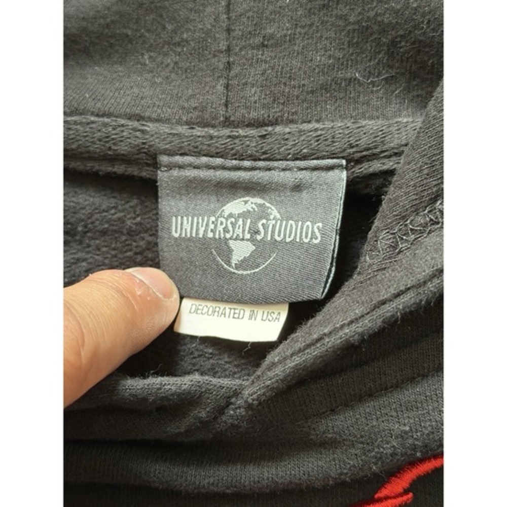 Spider-Man Universal Studios‎ Marvel Hoodie Black Embroidered Logo Mens Medium M - Picture 9 of 9